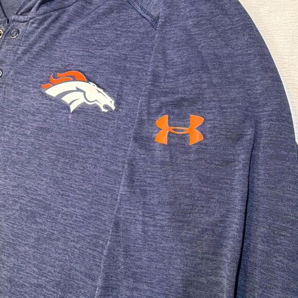 Under Armour NFL Denver Broncos Combine Authentic Blue 2XL 2 Snap Blue Hoodie - Picture 3 of 9